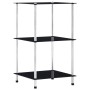 Estantería 3 niveles cristal templado negro 40x40x67 cm de vidaXL, Librerías y estanterías - Ref: Foro24-249509, Precio: 37,4...