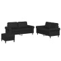 3-piece black faux leather sofa set with cushions by , Sofas - Ref: Foro24-3202155, Price: 530,32 €, Discount: %