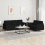 Sofagarnitur mit 2 Stück Kissen aus schwarzem Stoff von , Sofas - Ref: Foro24-3202122, Preis: 500,98 €, Rabatt: %