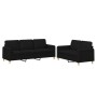 Sofagarnitur mit 2 Stück Kissen aus schwarzem Stoff von , Sofas - Ref: Foro24-3202122, Preis: 500,98 €, Rabatt: %