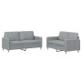 Set von Sofas mit 2 Stück Kissen aus hellgrauem Stoff von , Sofas - Ref: Foro24-3202086, Preis: 447,11 €, Rabatt: %