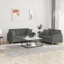 Set Sofas mit 2 Stück Kissen dunkelgrauer Stoff von , Sofas - Ref: Foro24-3202103, Preis: 462,58 €, Rabatt: %