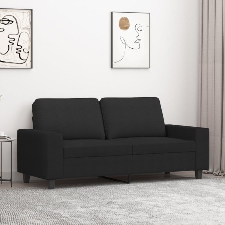 Black fabric 2-seater sofa, 140 cm by , Sofas - Ref: Foro24-359395, Price: 266,37 €, Discount: %