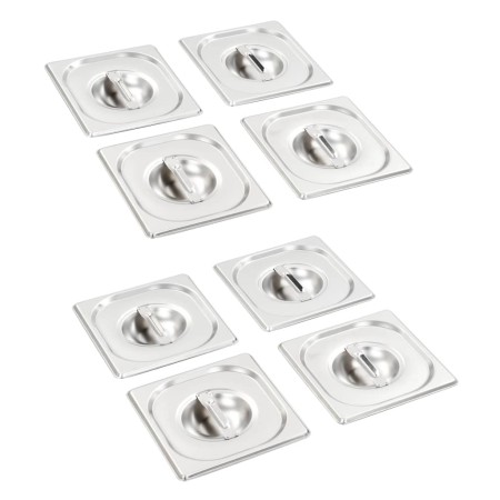 Gastronorm tray lids 1/6 stainless steel 8 units by vidaXL, Bucket lids for steam tables - Ref: Foro24-50910, Price: 29,05 €,...