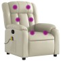 Reclining massage armchair in cream synthetic leather by , Armchairs - Ref: Foro24-373568, Price: 255,29 €, Discount: %