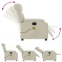 Reclining massage armchair in cream synthetic leather by , Armchairs - Ref: Foro24-373568, Price: 255,29 €, Discount: %