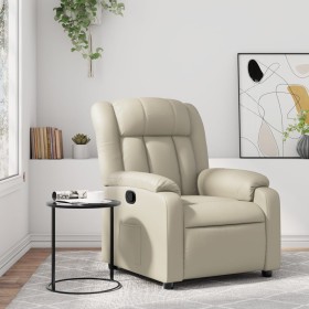 Cream Faux Leather Recliner by , Armchairs - Ref: Foro24-373561, Price: 226,95 €, Discount: %