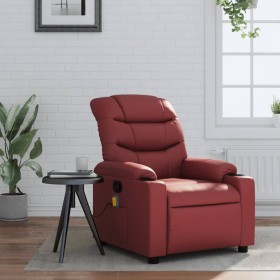 Sillón de masaje reclinable cuero sintético rojo tinto de , Sillones - Ref: Foro24-374144, Precio: 246,99 €, Descuento: %