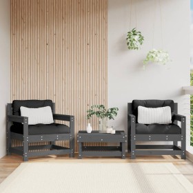 Sillones de jardín 2 unidades madera maciza de pino gris de , Sofás modulares de exterior - Ref: Foro24-825494, Precio: 153,1...