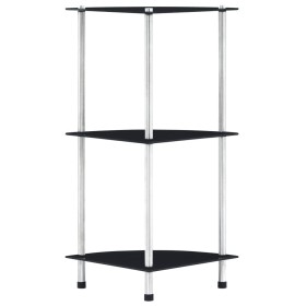 3-level black tempered glass shelf 30x30x67 cm by vidaXL, Bookcases and shelves - Ref: Foro24-249519, Price: 31,99 €, Discoun...