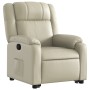 Sillón reclinable elevable cuero artificial color crema de , Sillones - Ref: Foro24-3205151, Precio: 286,60 €, Descuento: %