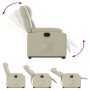 Sillón reclinable elevable cuero artificial color crema de , Sillones - Ref: Foro24-3205151, Precio: 287,42 €, Descuento: %