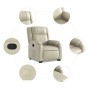 Sillón reclinable elevable cuero artificial color crema de , Sillones - Ref: Foro24-3205151, Precio: 287,42 €, Descuento: %