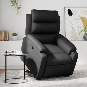 Sillón reclinable elevable cuero artificial negro de , Sillones - Ref: Foro24-3205042, Precio: 282,99 €, Descuento: %