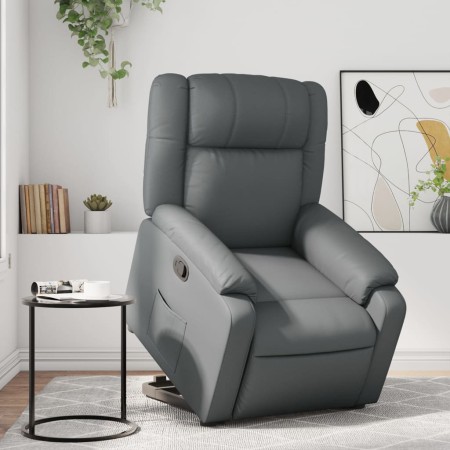 Sillón reclinable elevable cuero artificial gris de , Sillones - Ref: Foro24-3205153, Precio: 292,54 €, Descuento: %