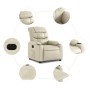 Sillón reclinable eléctrico de cuero sintético crema de , Sillones - Ref: Foro24-3206586, Precio: 257,99 €, Descuento: %