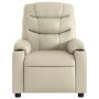 Sillón reclinable eléctrico de cuero sintético crema de , Sillones - Ref: Foro24-3206586, Precio: 257,99 €, Descuento: %