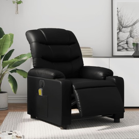 Reclining electric massage armchair in black synthetic leather by , Armchairs - Ref: Foro24-3206592, Price: 265,75 €, Discoun...