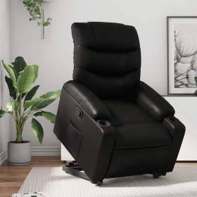 Sillón reclinable elevable cuero artificial negro de , Sillones - Ref: Foro24-3206599, Precio: 291,33 €, Descuento: %