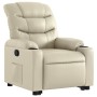 Sillón reclinable elevable cuero artificial color crema de , Sillones - Ref: Foro24-3206600, Precio: 298,57 €, Descuento: %