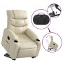 Sillón reclinable elevable cuero artificial color crema de , Sillones - Ref: Foro24-3206600, Precio: 298,57 €, Descuento: %