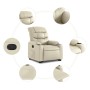 Sillón reclinable elevable cuero artificial color crema de , Sillones - Ref: Foro24-3206600, Precio: 298,57 €, Descuento: %