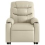 Sillón reclinable elevable cuero artificial color crema de , Sillones - Ref: Foro24-3206600, Precio: 298,57 €, Descuento: %