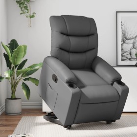 Sillón reclinable elevable cuero artificial gris de , Sillones - Ref: Foro24-3206602, Precio: 277,34 €, Descuento: %