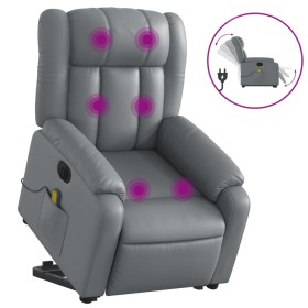 Electric lift massage chair in gray synthetic leather by , Armchairs - Ref: Foro24-3205288, Price: 375,99 €, Discount: %