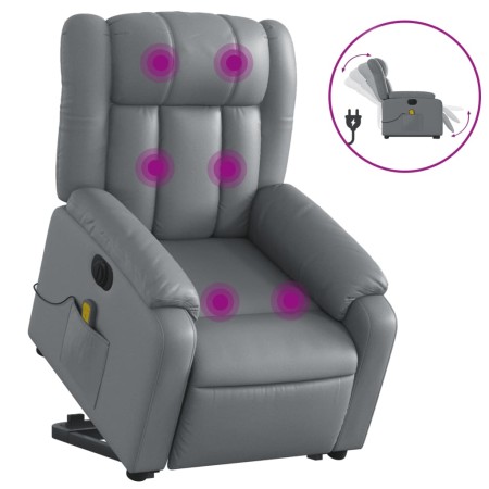 Sillón de masaje elevable eléctrico cuero sintético gris de , Sillones - Ref: Foro24-3205288, Precio: 307,99 €, Descuento: %