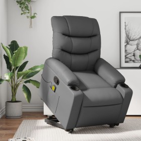 Gray artificial leather foot massage recliner. by , Armchairs - Ref: Foro24-3206609, Price: 270,89 €, Discount: %