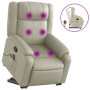 Cream-colored artificial leather reclining massage chair with footrest. by , Armchairs - Ref: Foro24-3205158, Price: 304,56 €...