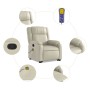 Cream-colored artificial leather reclining massage chair with footrest. by , Armchairs - Ref: Foro24-3205158, Price: 304,56 €...