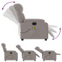 Sillón reclinable de masaje eléctrico tela gris taupe de , Sillones - Ref: Foro24-3205312, Precio: 290,22 €, Descuento: %