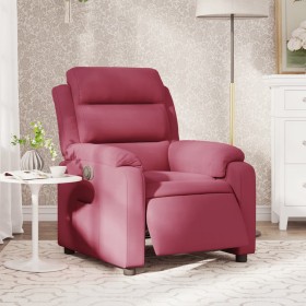 Sillón reclinable eléctrico de terciopelo rojo tinto de , Sillones - Ref: Foro24-3205075, Precio: 268,99 €, Descuento: %