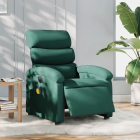 Sillón reclinable de masaje eléctrico tela verde oscuro de , Sillones - Ref: Foro24-3203972, Precio: 277,10 €, Descuento: %