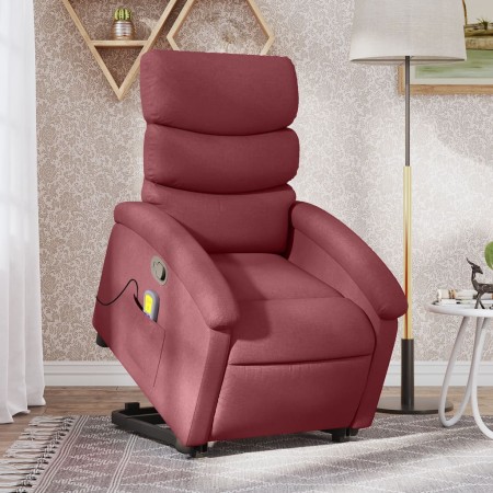 Reclining massage chair with lift in burgundy fabric by , Armchairs - Ref: Foro24-3203993, Price: 267,37 €, Discount: %