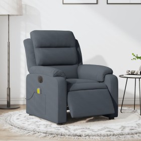 Dark gray velvet electric massage recliner. by , Armchairs - Ref: Foro24-3205082, Price: 278,40 €, Discount: %