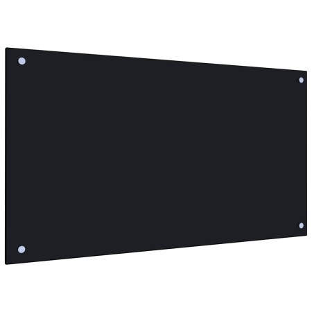 Protección salpicaduras cocina vidrio templado negro 90x50 cm de vidaXL, Herramientas y utensilios de cocina - Ref: Foro24-24...