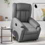 Sillón reclinable elevable eléctrico de cuero sintético gris de , Sillones - Ref: Foro24-3205281, Precio: 352,99 €, Descuento: %