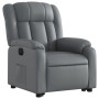 Sillón reclinable elevable eléctrico de cuero sintético gris de , Sillones - Ref: Foro24-3205281, Precio: 352,99 €, Descuento: %