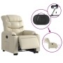 Sillón reclinable elevable eléctrico de cuero sintético crema de , Sillones - Ref: Foro24-3206614, Precio: 338,41 €, Descuent...