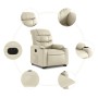 Sillón reclinable elevable eléctrico de cuero sintético crema de , Sillones - Ref: Foro24-3206614, Precio: 338,41 €, Descuent...