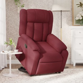 Sillón reclinable elevable tela rojo tinto de , Sillones - Ref: Foro24-3205319, Precio: 307,99 €, Descuento: %