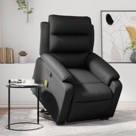 Black artificial leather foot massage recliner. by , Armchairs - Ref: Foro24-3205049, Price: 299,99 €, Discount: %