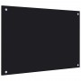 Protección salpicaduras cocina vidrio templado negro 70x50 cm de vidaXL, Herramientas y utensilios de cocina - Ref: Foro24-24...