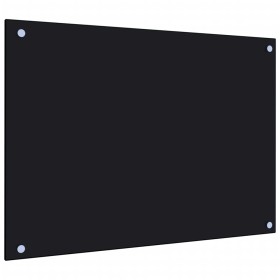 Protección salpicaduras cocina vidrio templado negro 70x50 cm de vidaXL, Herramientas y utensilios de cocina - Ref: Foro24-24...