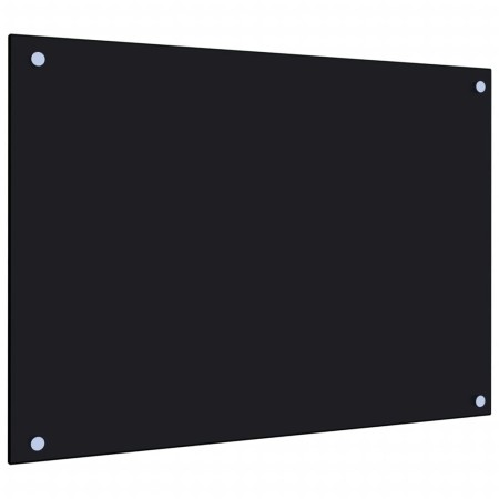 Protección salpicaduras cocina vidrio templado negro 70x50 cm de vidaXL, Herramientas y utensilios de cocina - Ref: Foro24-24...