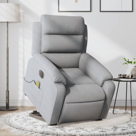 Light gray fabric electric reclining and lifting massage chair by , Armchairs - Ref: Foro24-3205016, Price: 301,16 €, Discoun...