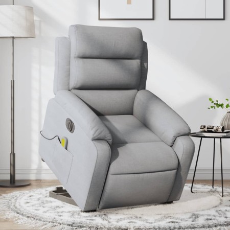 Light gray fabric electric reclining and lifting massage chair by , Armchairs - Ref: Foro24-3205016, Price: 333,96 €, Discoun...